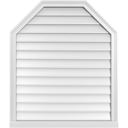 Ekena Millwork Octagonal Top Surface Mount PVC Gable Vent w/ 2"W x 2"P Brickmould Sill Frame, 34"W x 40"H GVPOT34X4003SN